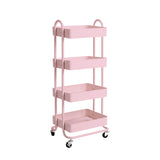 Levede 4 Tiers Kitchen Trolley Cart Pink - Extra Image