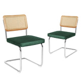 Levede 2xRattan Chair Dining Chairs Green - Low Angle