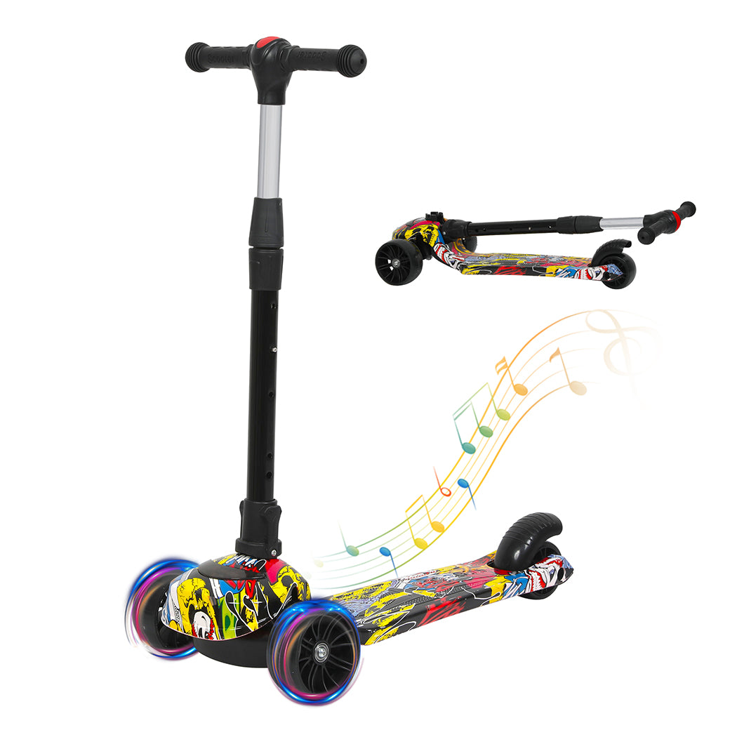 Bopeep Foldable Kids Scooter LED Music Blue-2006732821682589696