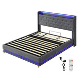 Levede King Bed Frame Gas Lift Storage LED Light USB - Extra Image