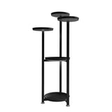 Levede Plant Stand Outdoor Indoor Flower Black Medium - Low Angle