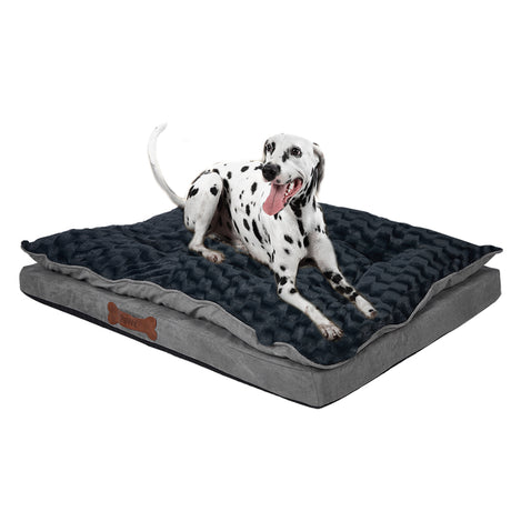 Dog Calming Bed Warm Soft Plush Comfy L Grey Large-2018816792331423744