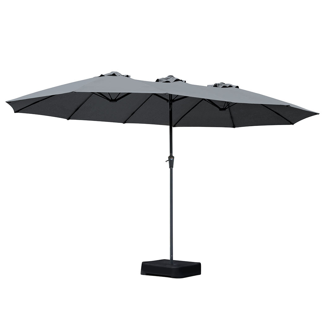 Centra 4M Double-sided Patio Umbrella Outdoor Umbrella Base Stand Grey-2018816836216426496