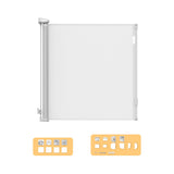 BoPeep Retractable Baby Safety Gates 150cm White 150 cm - Low Angle