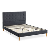 Levede Bed Frame Queen Size Mattress Grey - Low Angle