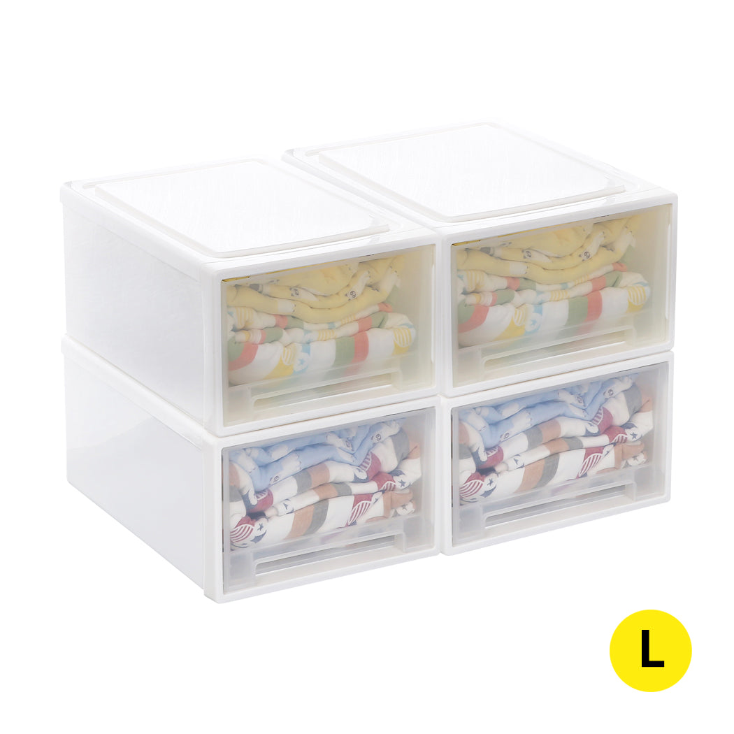 Storage Drawers Large Stackable Containers L 4PK-2018816871310168064