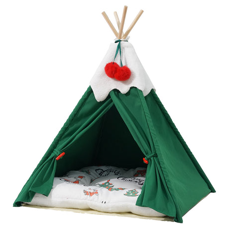 Pawz Pet Tent Dog Cat Tent Bed Washable Indoor Green-2011971126892302336