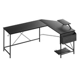 Levede Computer Desk Corner Desk Black - Low Angle