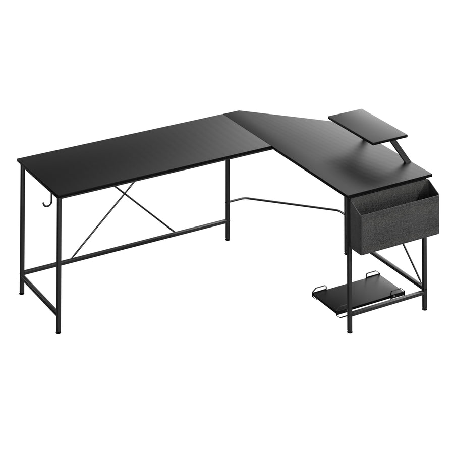 Levede Computer Desk Corner Desk Black-2006732838304616448
