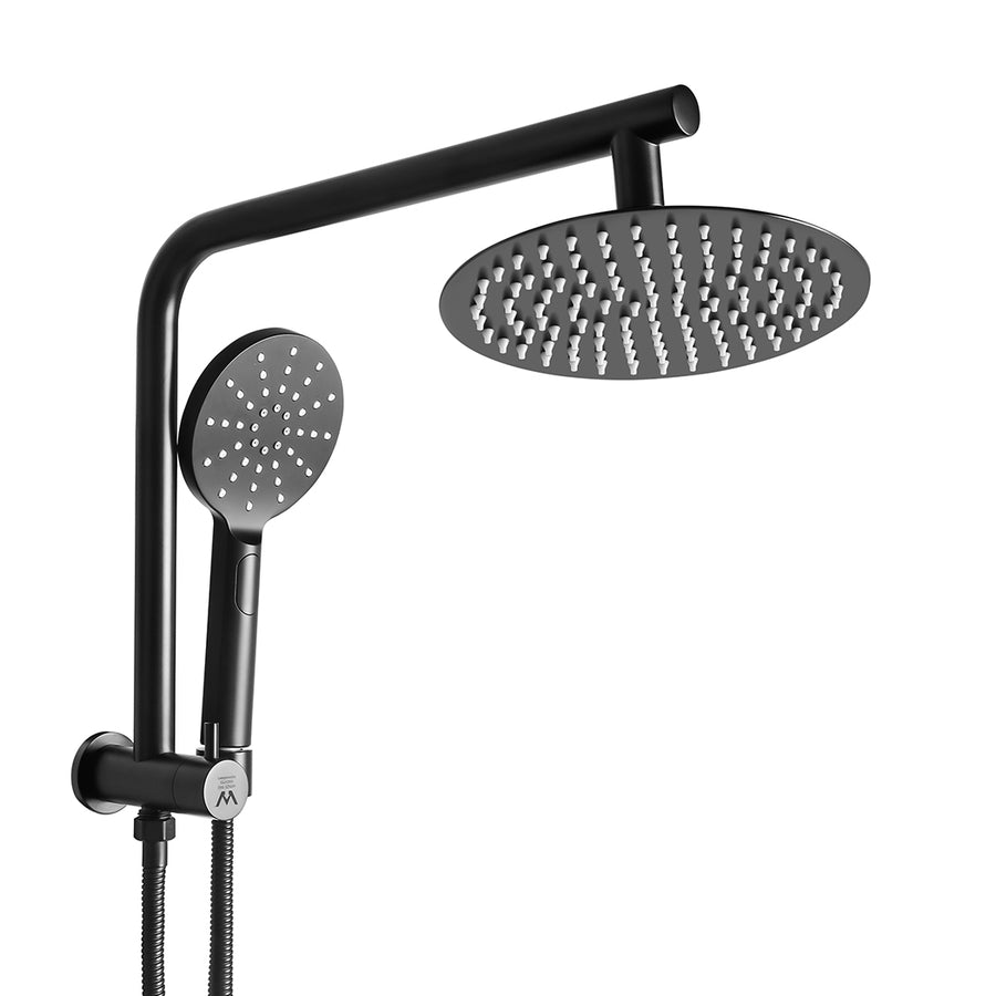 High Pressure Shower Head Set Rain Round Black-2006733239775006720