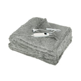 DreamZ Electric Throw Blanket Heated Timer Bedding Washable Warm Winter Plush GY - Low Angle