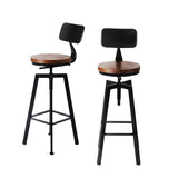 Levede 4x Bar Stool Kitchen Wooden Metal - Low Angle