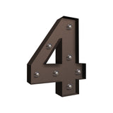 LED Metal Number Lights Free Standing - Low Angle
