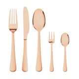 Stainless Steel Cutlery Set Glossy Knife Rose Gold - Low Angle