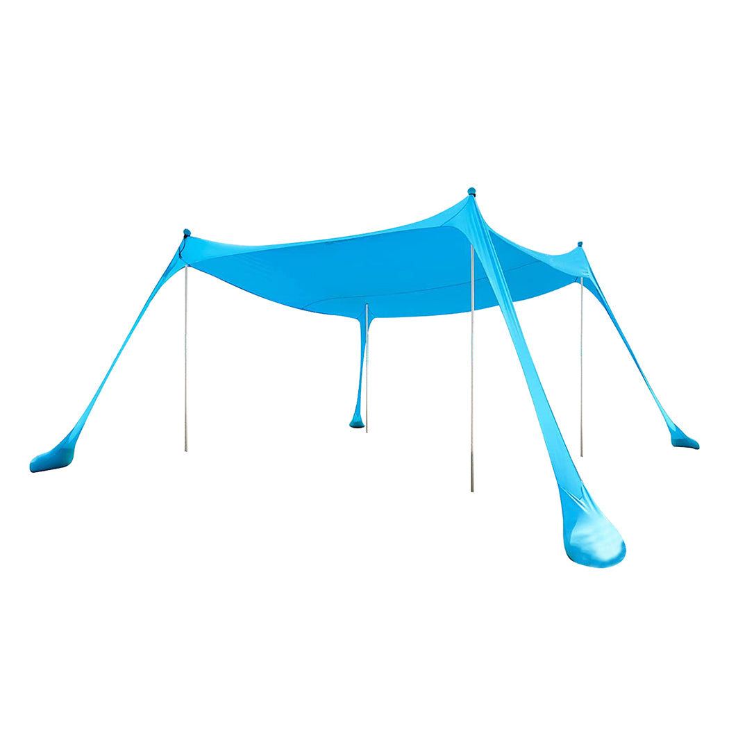 Beach Tent Camping Canopy 4-6 Person Family Sun Shade Shelter 300x300cm Blue-2018816811499393024