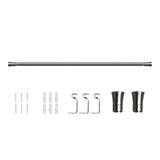 Marlow Satin Nickel Curtain Rod Steel Quiet Rail Pole Pommel Set Adjustable-2018816721510600704