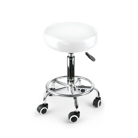 Levede Salon Stool Swivel Hairdressing White-2018816716682956800