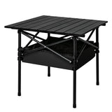 Levede Folding Camping Table Portable Black - Low Angle