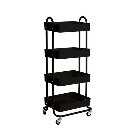 Levede 4 Tiers Kitchen Trolley Cart Black-2018816745485242368