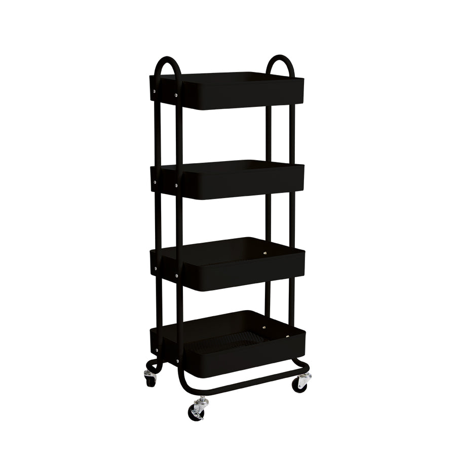 Levede 4 Tiers Kitchen Trolley Cart Black-2018816745485242368