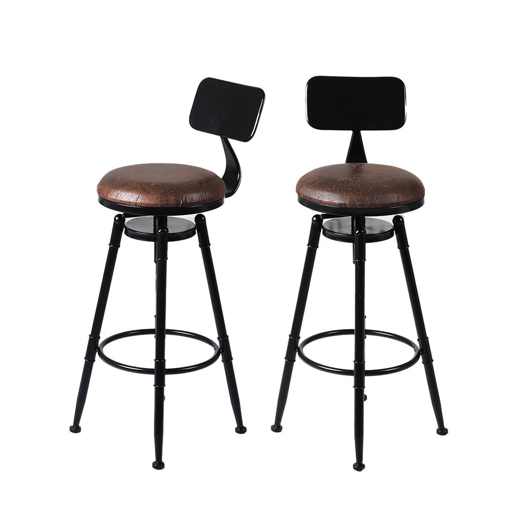 Levede 2x Bar Stool Kitchen Wooden PU-1954802949435822080