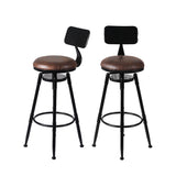 Levede 2x Bar Stool Kitchen Wooden PU - Low Angle