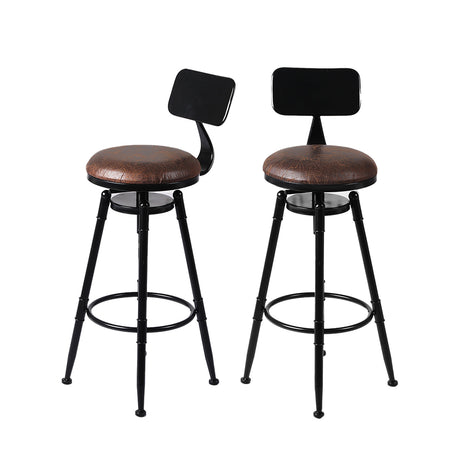 Levede 2x Bar Stool Kitchen Wooden PU-1954802949435822080