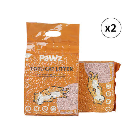 PaWz 2.5kg Tofu Cat Litter Clumping Peach-2018816692725092352