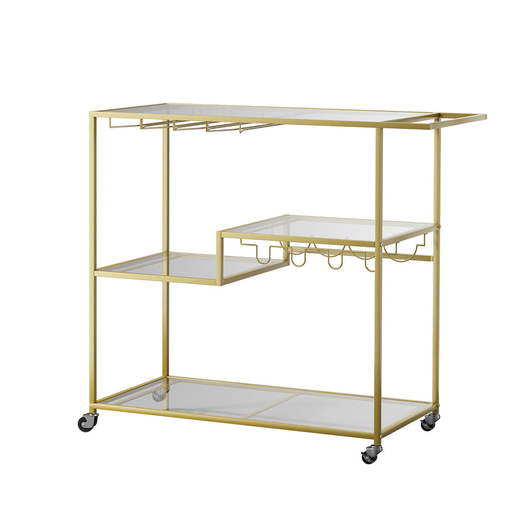 Levede Bar Cart Gold Drinks Serving Trolley 4 Tier-2018816858119081984