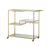Levede Bar Cart Gold Drinks Serving Trolley 4 Tier-2018816858119081984
