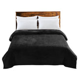 DreamZ 320GSM 220x240cm Ultra Soft Mink Black Queen - Low Angle