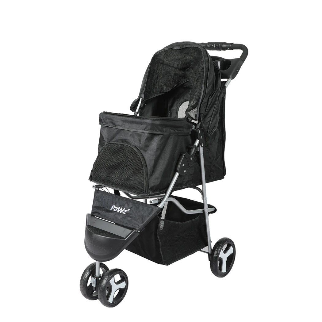 PaWz Large Pet Stroller Dog Cat Carrier Black-2006733030508597248