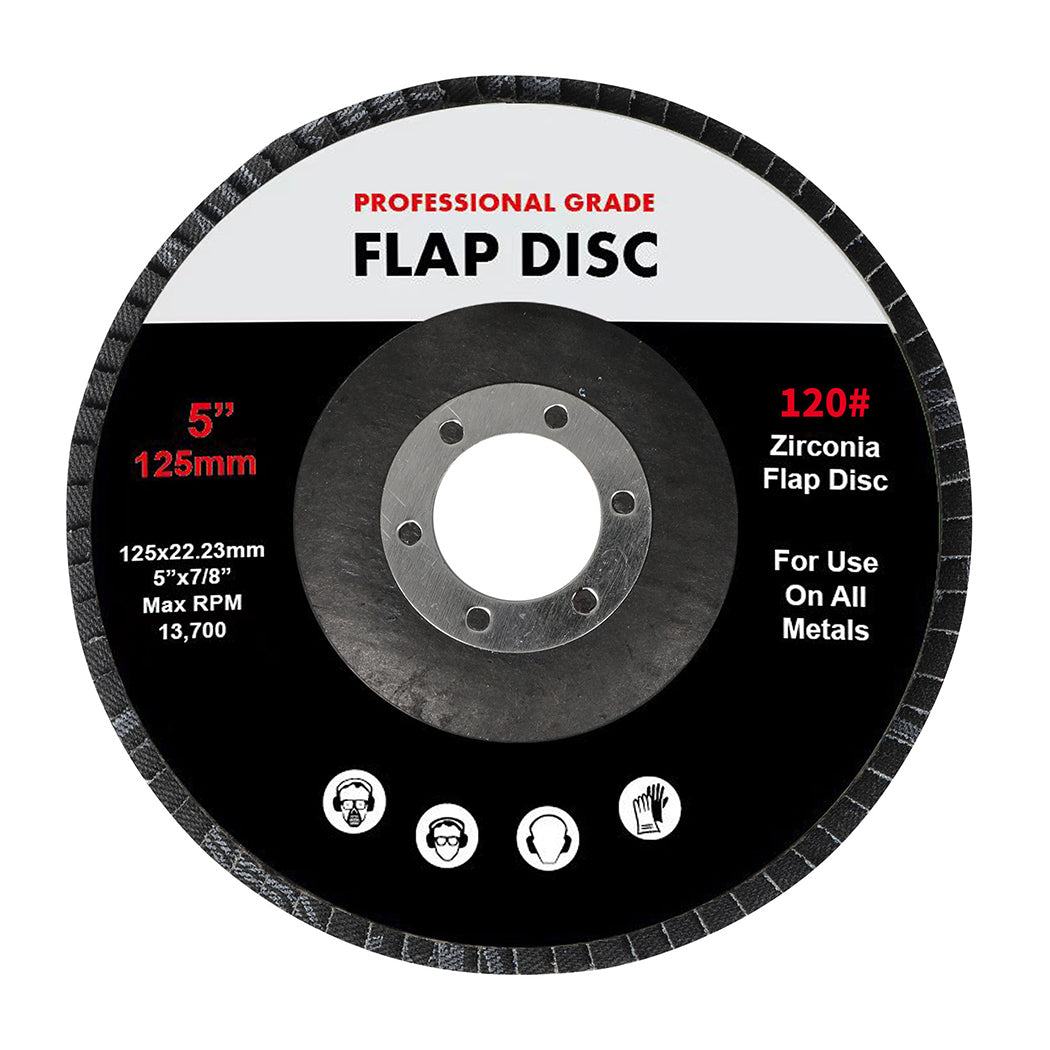 Traderight Flap Discs 125mm 5" Zirconia 1x20mX3 60SQM-2006733181327380480