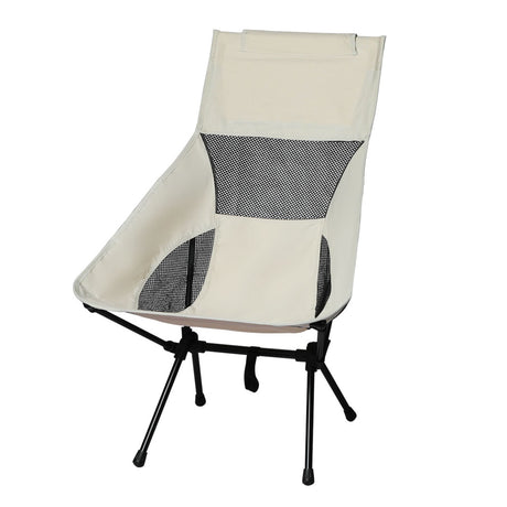 Levede Camping Chair Folding Outdoor Large Beige-1954802882540867584