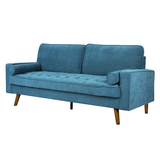 Levede Fabric Sofa Armchair 3 Seater Couch Blue 191cm Wide - Low Angle
