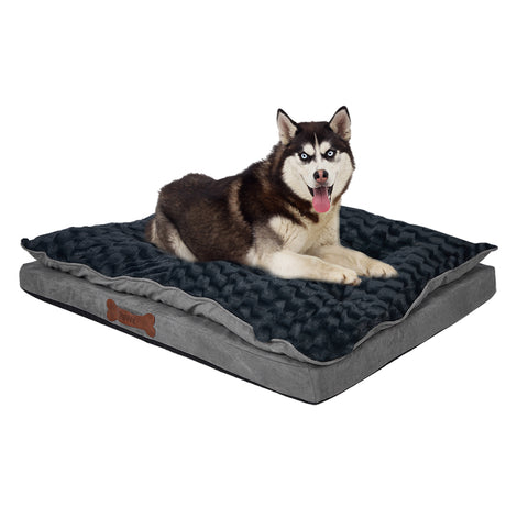 Dog Calming Bed Warm Soft Plush Comfy M Grey Medium-1954802527115546624