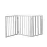 Wooden Pet Gate Dog Fence Retractable White 2000x 3MM - Low Angle