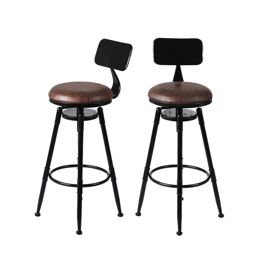 Levede 2x Bar Stool Kitchen Wooden PU-2006733237233258496