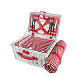 Picnic Basket Set Baskets 4 Person Wicker - Low Angle