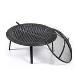 30" Portable Outdoor Fire Pit BBQ Grill Large-2018816837952868352