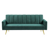 Levede Sofa Bed Convertible Velvet Lounge Recliner Couch Sleeper 3 Seater Green-2006732804997648384