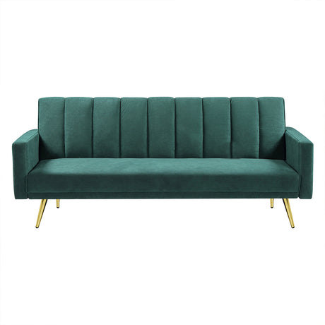 Levede Sofa Bed Convertible Velvet Lounge Recliner Couch Sleeper 3 Seater Green-2006732804997648384