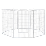 PaWz 8 Panel 32'' Pet Dog Playpen Puppy White 2.5kg Mackerel & Lamb - Low Angle