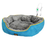 PaWz Electric Pet Heater Bed Heated S Blue Small - Low Angle