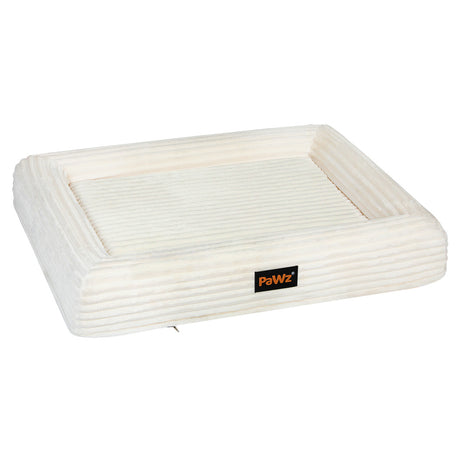 Pawz XL Size Orthopedic Dog Bed with Corduroy Removable Cover Waterproof Washable Beige-2018816827228033024
