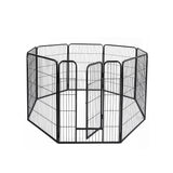 PaWz 8 Panel Pet Dog Playpen Puppy Exercise Black 2.5kg Venison - Low Angle