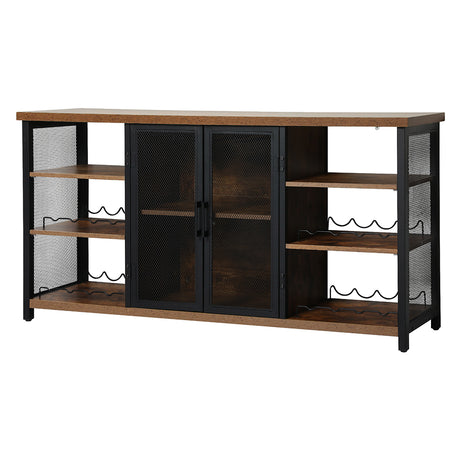 Levede Bar Cabinet Buffet Sideboard Walnut-2018816921222385664