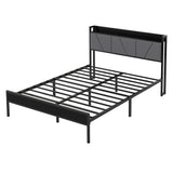 Levede Double Bed Frame Steel Base with Headboard Grey-2006732772936388608