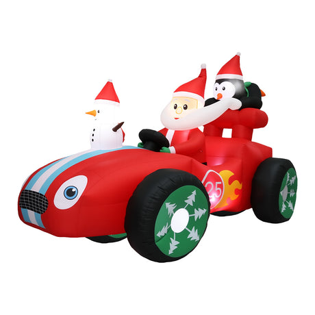 Santaco Christmas Inflatable 2.4M Santa Racing Sleigh-1952534169565401088