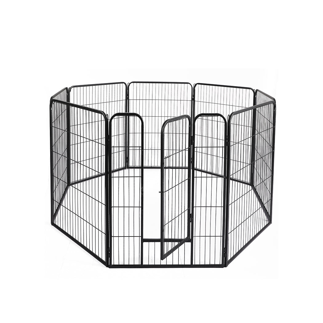 PaWz 8 Panel Pet Dog Playpen Puppy Exercise Black 2.5kg Mackerel & Lamb-2006733296184201216